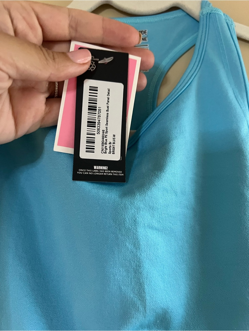 PrettyLittleThing Sky Blue Racerback Tank Top - Picture 3 of 6